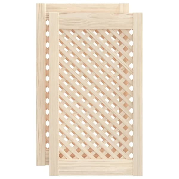 Skåpluckor gallerdesign 2 st 39,5x69 cm massiv furu