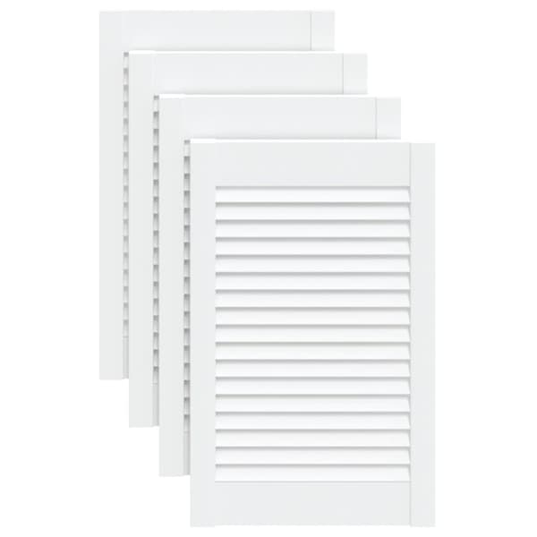 Skåpluckor lamelldesign 4 st vit 61,5x39,4 cm massiv furu