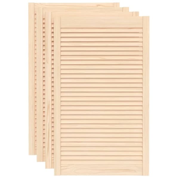 Skåpluckor lamelldesign 4 st 99,3x59,4 cm massiv furu