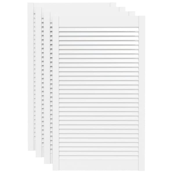Skåpluckor lamelldesign 4 st vit 99,3x59,4 cm massiv furu