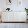 Miniatyrbild 1 av 2: Skåpluckor lamelldesign 4 st vit 99,3x59,4 cm massiv furu
