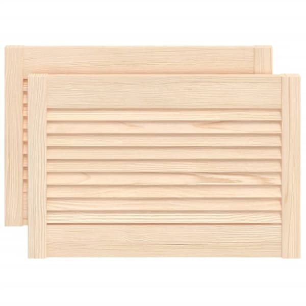 Skåpluckor lamelldesign 2 st 39,5x59,4 cm massiv furu