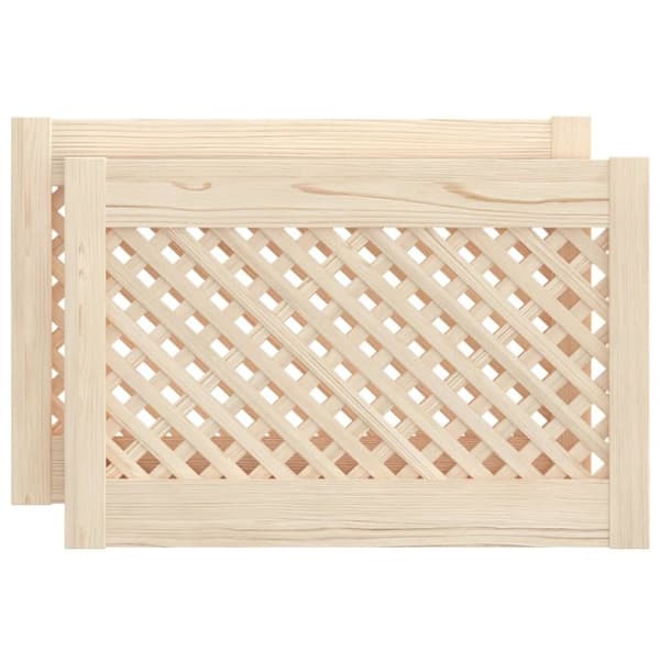 Skåpluckor gallerdesign 2 st 59,5x39,5 cm massiv furu