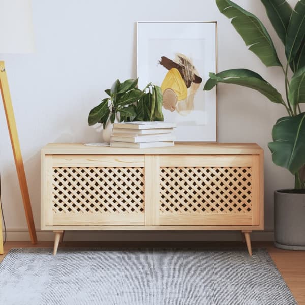 Skåpluckor gallerdesign 2 st 59,5x39,5 cm massiv furu
