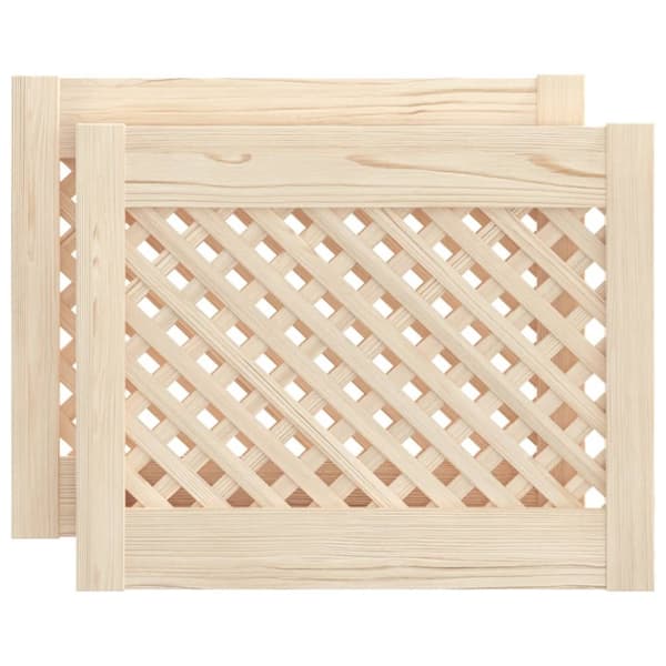 Skåpluckor gallerdesign 2 st 49,5x39,5 cm massiv furu