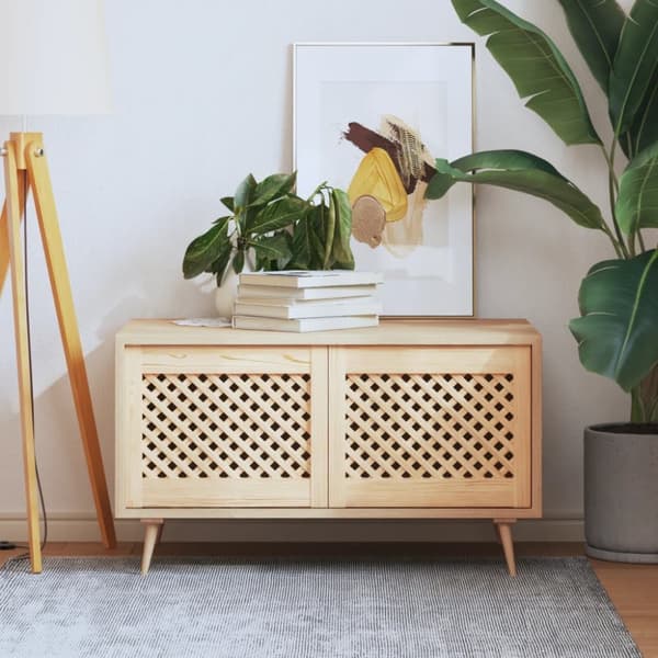 Skåpluckor gallerdesign 2 st 49,5x39,5 cm massiv furu