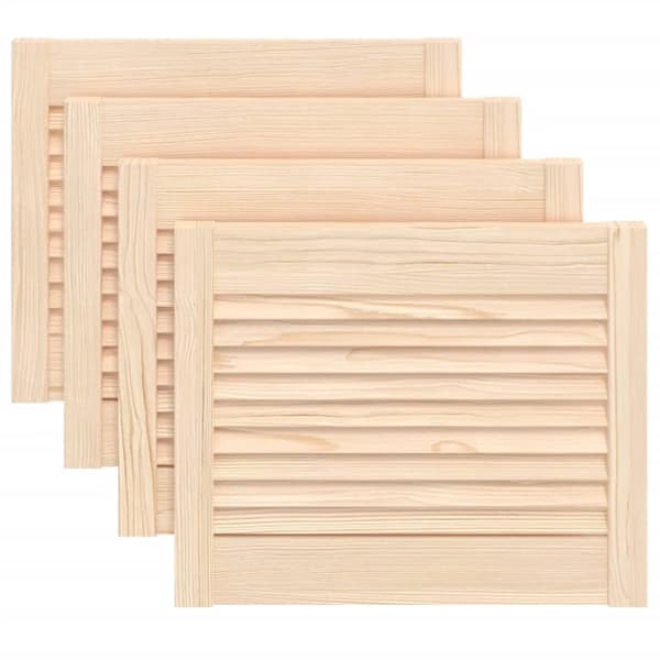 Skåpluckor lamelldesign 4 st 39,5x49,4 cm massiv furu