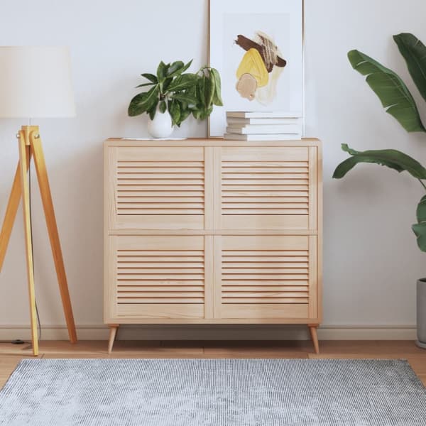 Skåpluckor lamelldesign 4 st 39,5x49,4 cm massiv furu
