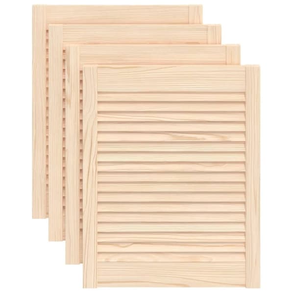 Skåpluckor lamelldesign 4 st 61,5x49,4 cm massiv furu