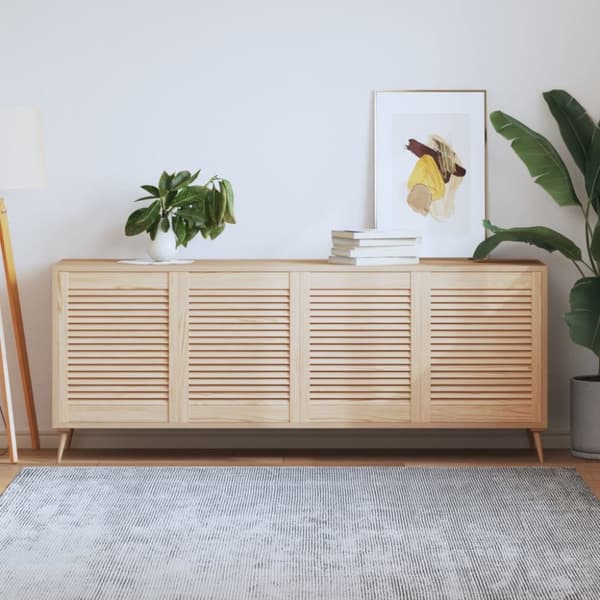 Skåpluckor lamelldesign 4 st 61,5x49,4 cm massiv furu