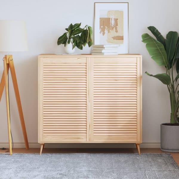 Skåpluckor lamelldesign 2 st 99,3x59,4 cm massiv furu