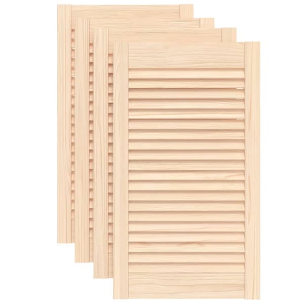 Skåpluckor lamelldesign 4 st 69x39,4 cm massiv furu