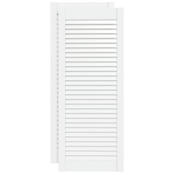 Skåpluckor lamelldesign 2 st vit 99,3x39,4 cm massiv furu