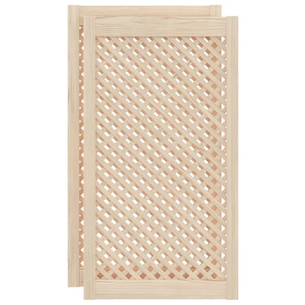 Skåpluckor gallerdesign 2 st 49,5x99 cm massiv furu