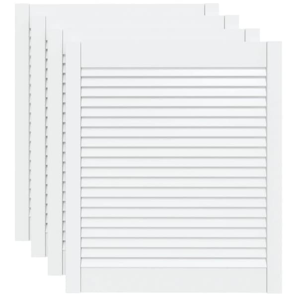 Skåpluckor lamelldesign 4 st vit 69x59,4 cm massiv furu