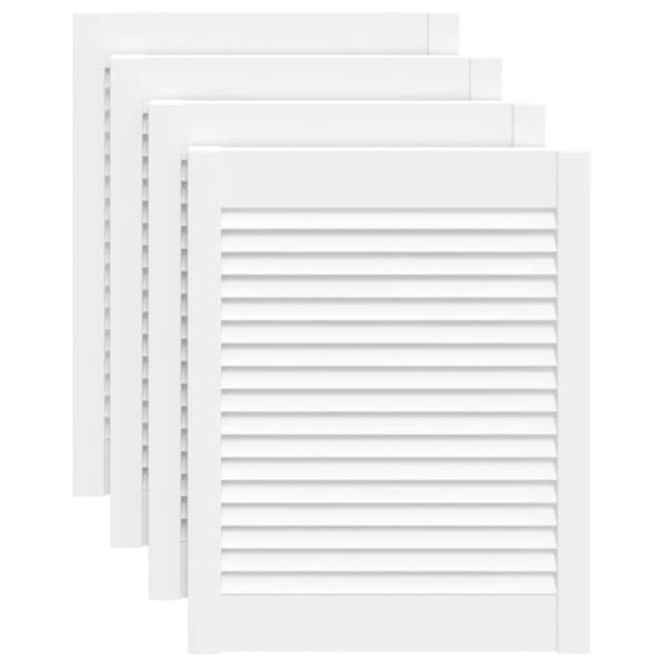 Skåpluckor lamelldesign 4 st vit 61,5x49,4 cm massiv furu