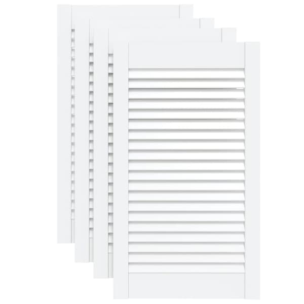 Skåpluckor lamelldesign 4 st vit 69x39,4 cm massiv furu