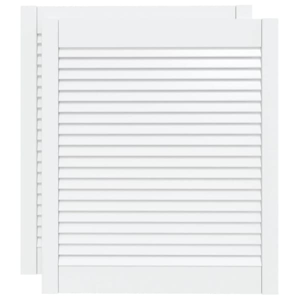 Skåpluckor lamelldesign 2 st vit 69x59,4 cm massiv furu