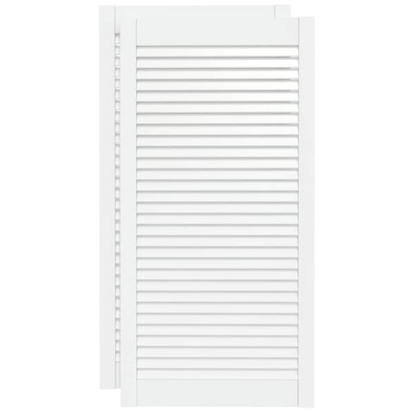 Skåpluckor lamelldesign 2 st vit 99,3x49,4 cm massiv furu