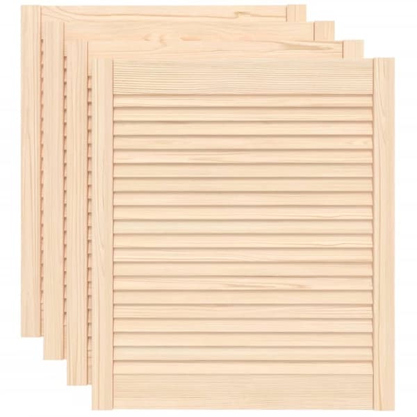 Skåpluckor lamelldesign 4 st 69x59,4 cm massiv furu