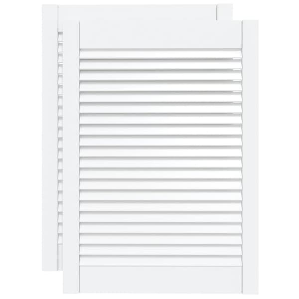 Skåpluckor lamelldesign 2 st vit 69x49,4 cm massiv furu
