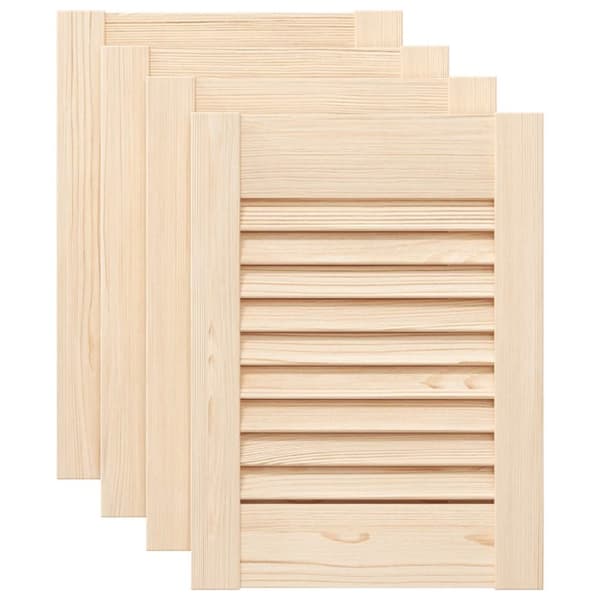 Skåpsdörrar lamelldesign 4 st 39,5x29,5 cm massivt trä furu