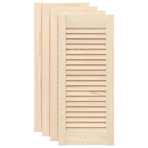 Skåpsdörrar lamelldesign 4 st 69x29,5 cm massivt trä furu