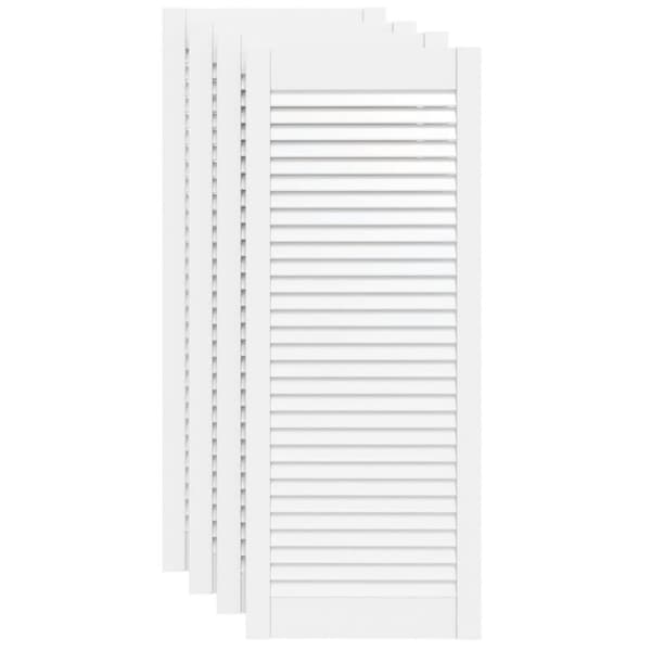 Skåpluckor lamelldesign 4 st vit 99,3x39,4 cm massiv furu