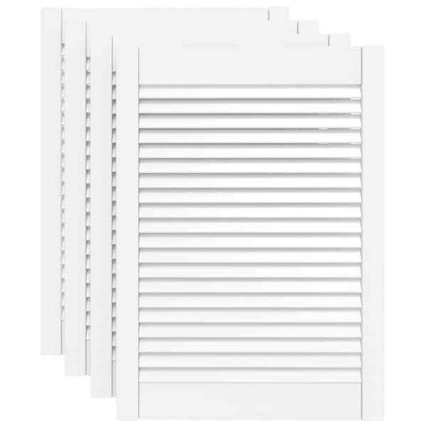 Skåpluckor lamelldesign 4 st vit 69x49,4 cm massiv furu