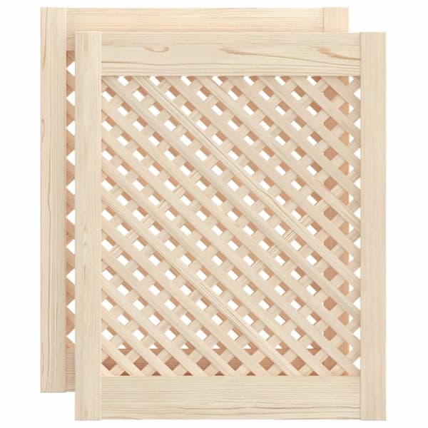 Skåpluckor gallerdesign 2 st 49,5x61,5 cm massiv furu