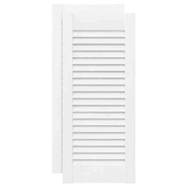 Skåpsdörrar lamelldesign 2 st vit 61,5x29,5 cm