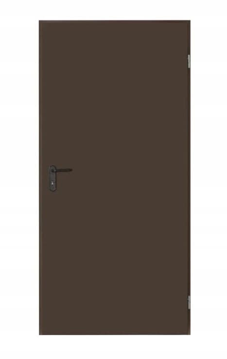 Udvendig teknisk ståldør 80x200cm brun