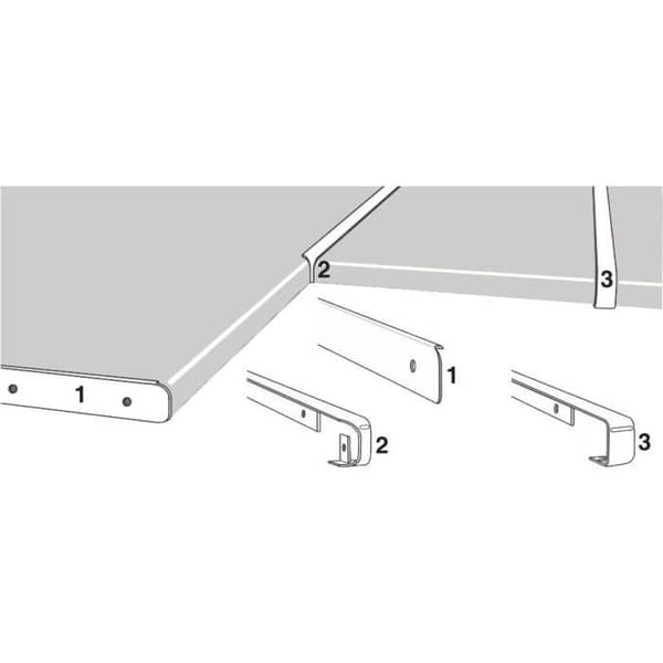 Profil aluminium kant till kant 2/4R 38mm R9/1mm x 670mm NORDLINGER 680113