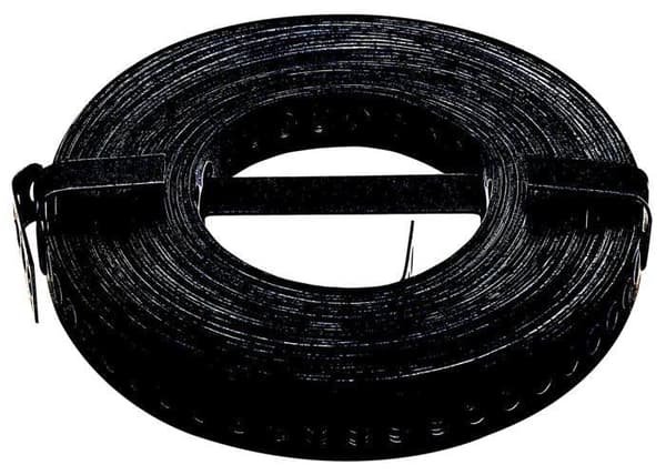 Kit för möbelbeslag Alberts - 329549 - Perforerad band Galvaniserad- Svart - Plastbeläggning - 10 000 x 12 x 0,8 mm