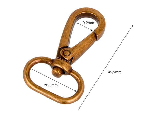 Kit inredning möbel Innspiro - A15070302 - VELOX Karbinhake Oval Ring Zamak Guld Antik 20,50 mm 5u.