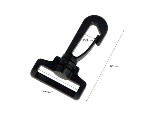 Kit inredning järnhandeln Innspiro - A15120404 - VELOX Karbinhake Rektangulär Plast Svart 32,2 mm 5u.