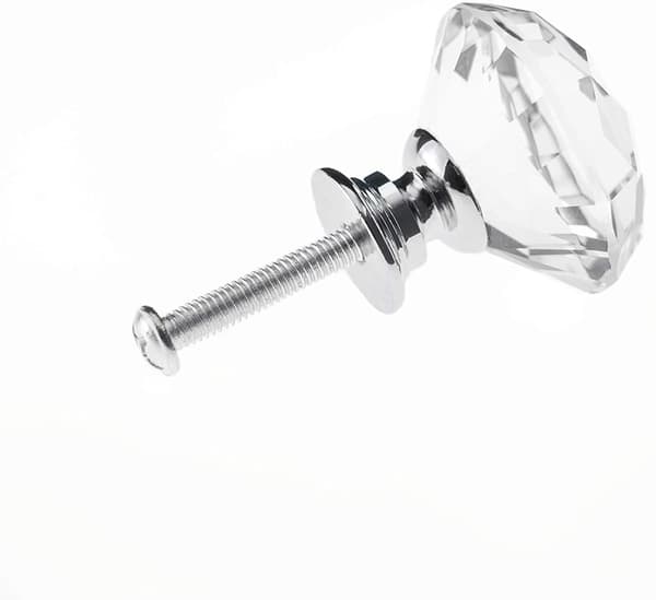 INF Diamantformade knoppar i glas Transparent/Silver 8 st 4x3cm