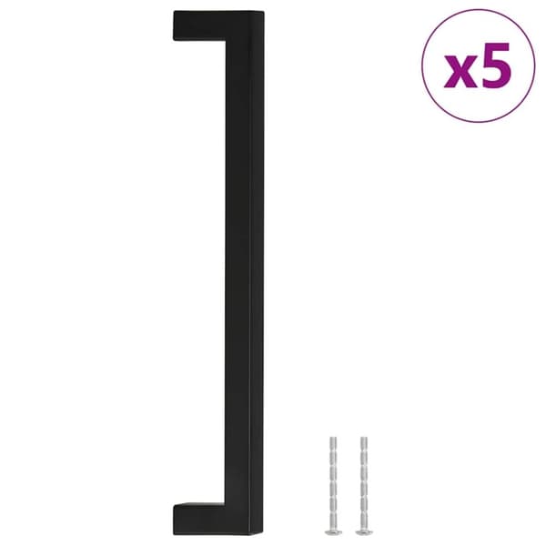 vidaXL Skåphandtag 5 st svart 224 mm rostfritt stål