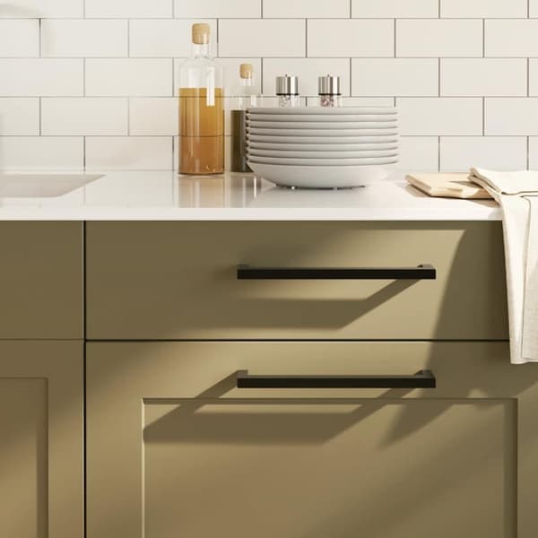 vidaXL Skåphandtag 5 st svart 224 mm rostfritt stål
