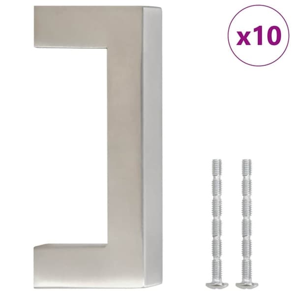 vidaXL Skåphandtag 10 st silver 64 mm rostfritt stål