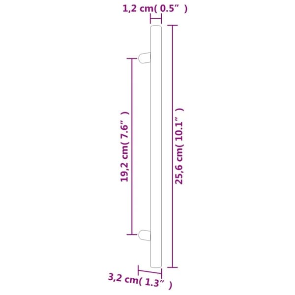 vidaXL Skåphandtag 5 st svart 192 mm rostfritt stål