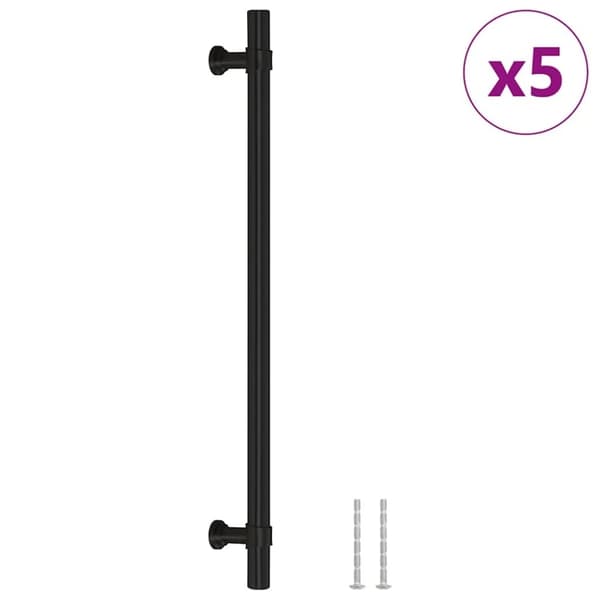 vidaXL Skåphandtag 5 st svart 224 mm rostfritt stål