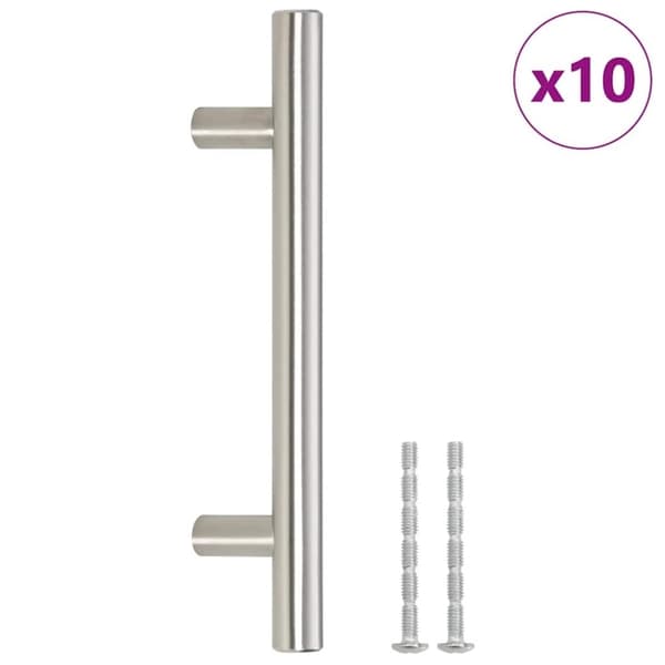 vidaXL Skåphandtag 10 st silver 96 mm rostfritt stål