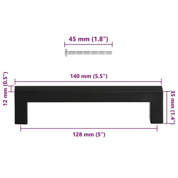 vidaXL Skåphandtag 10 st svart 128 mm rostfritt stål