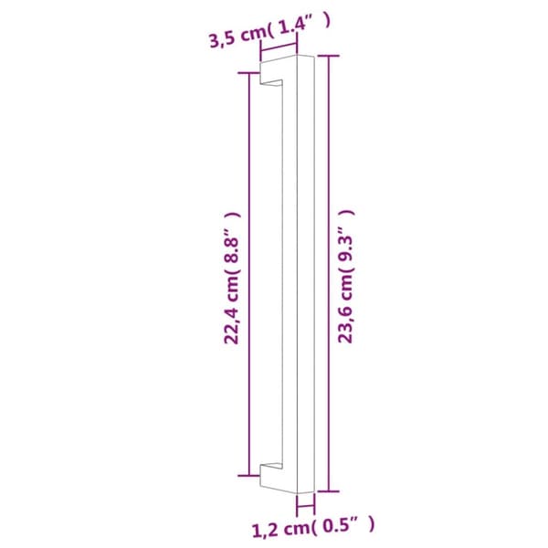 vidaXL Skåphandtag 20 st svart 224 mm rostfritt stål