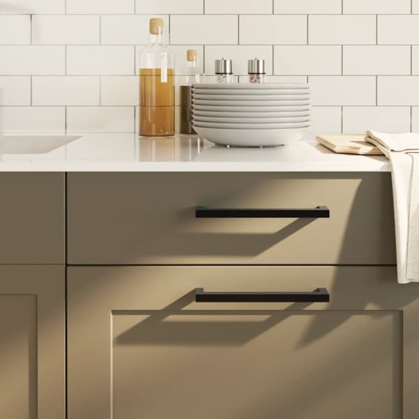 vidaXL Skaphåndtak 10 stk svart 192 mm rustfritt stål