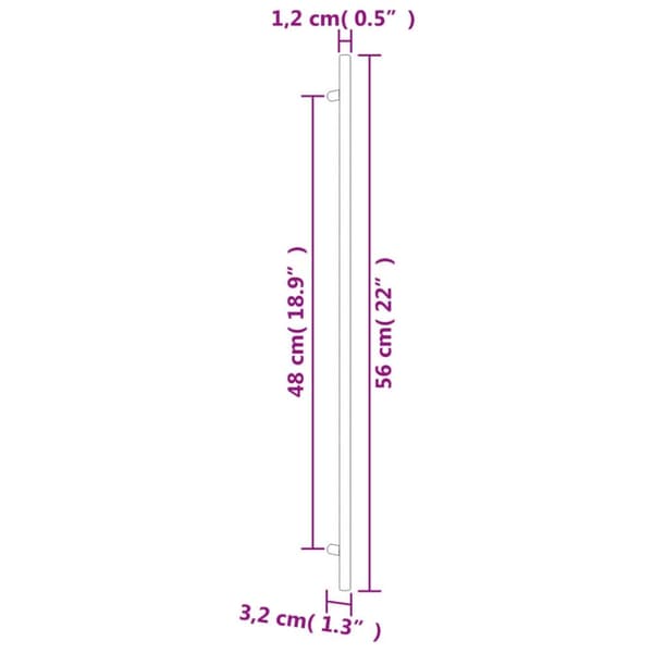 vidaXL Skaphåndtak 20 stk gulv 480 mm rustfritt stål