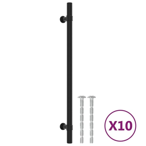 vidaXL skabshåndtag 10 stk. 224 mm rustfrit stål sort