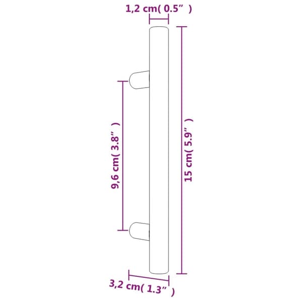 vidaXL skabshåndtag 20 stk. 96 mm rustfrit stål guldfarvet