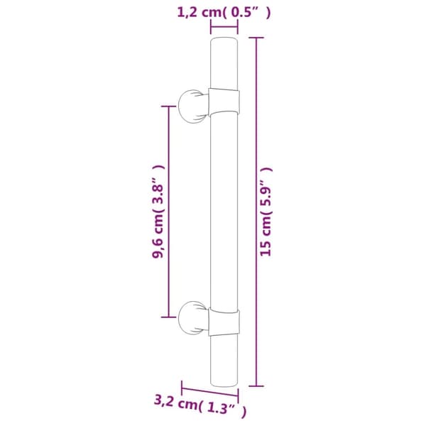 vidaXL skabshåndtag 20 stk. 96 mm rustfrit stål sølvfarvet